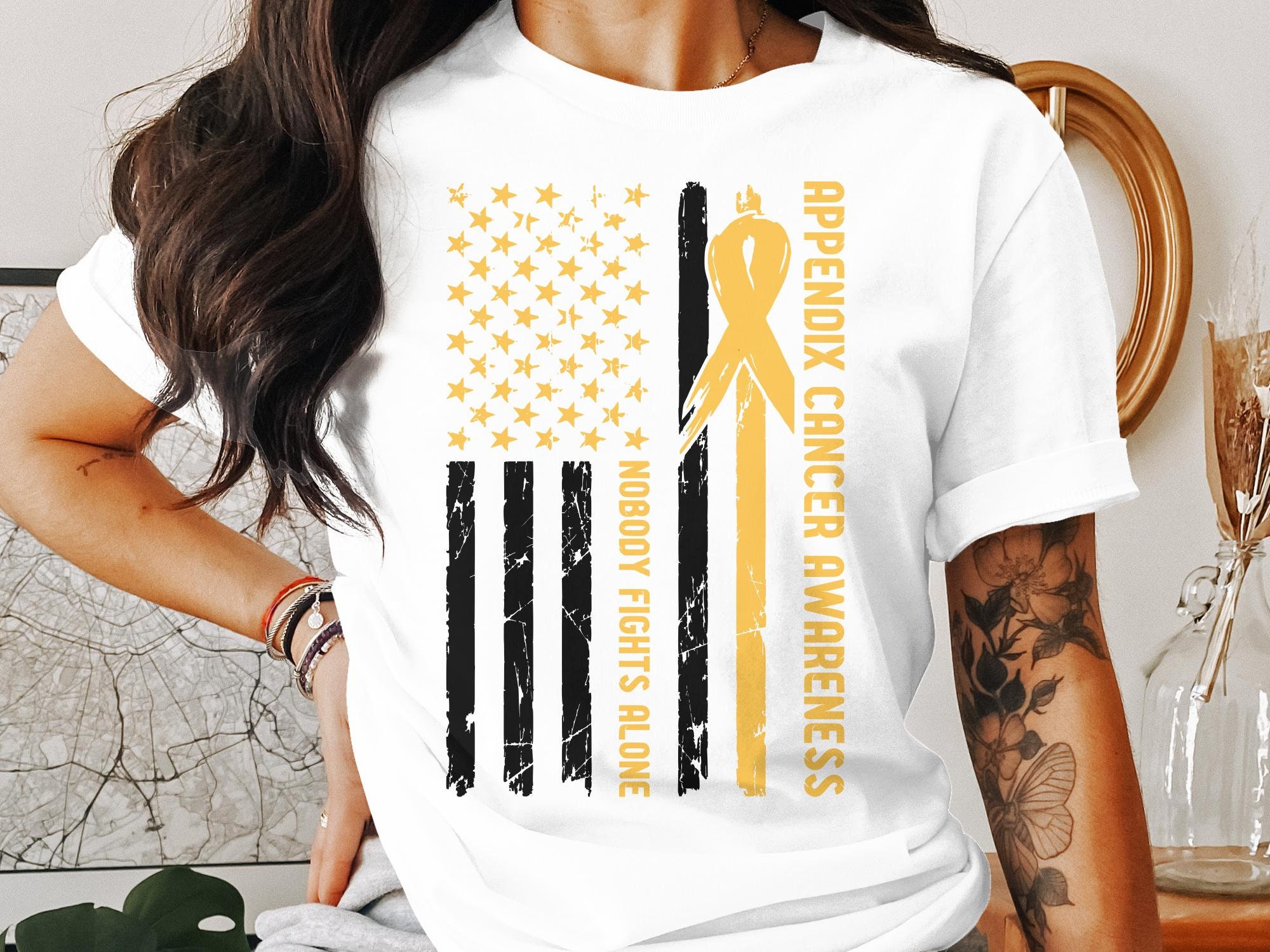 Appendix Cancer Awareness Svg Png, Nobody Fights Alone Svg, Amber ...
