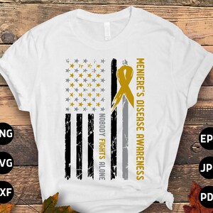 Morbus Meniere Awareness-Svg Png, Flagge Niemand kämpft allein SVG Cricut Png Sublimation Designs