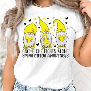 Spina Bifida Awareness Svg Png, Gnome One Fights Alone Svg, Yellow Ribbon Svg Cricut Sublimation Design