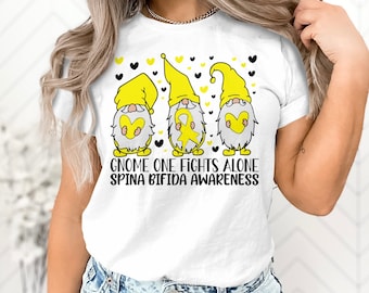 Spina Bifida Awareness Svg Png, Gnome One Fights Alone Svg, Yellow Ribbon Svg Cricut Sublimation Design