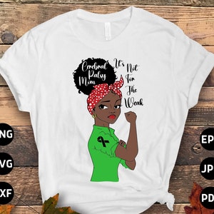 Cerebral Palsy Awareness Svg Png, African American Cerebral Palsy Mom Svg, Green Ribbon Svg Cricut Cut File Sublimation Designs