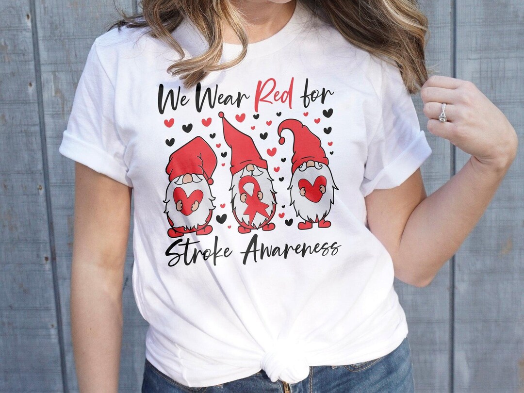 Stroke Awareness Svg Png, We Wear Red for Stroke Awareness Svg, Red ...
