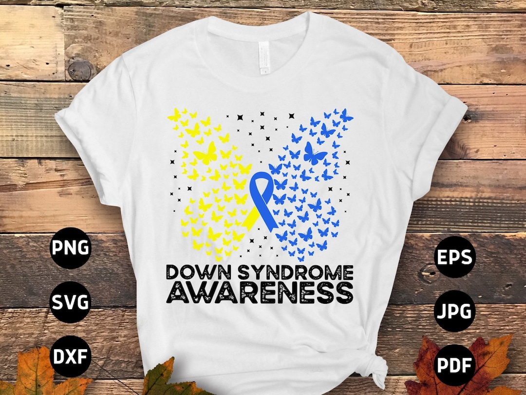 Down Syndrome Awareness Svg Png, Down Syndrome Butterfly Svg, Blue ...