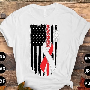 Myelodysplastic Syndrome Awareness Svg Png, Mds Flag Svg, MDS Awareness Ribbon Svg Cricut Sublimation Design