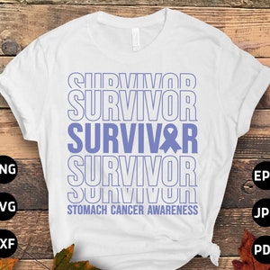 Stomach Cancer Survivor Svg, Stomach Cancer Awareness Svg Png, Periwinkle Ribbon Svg Cricut Sublimation Design
