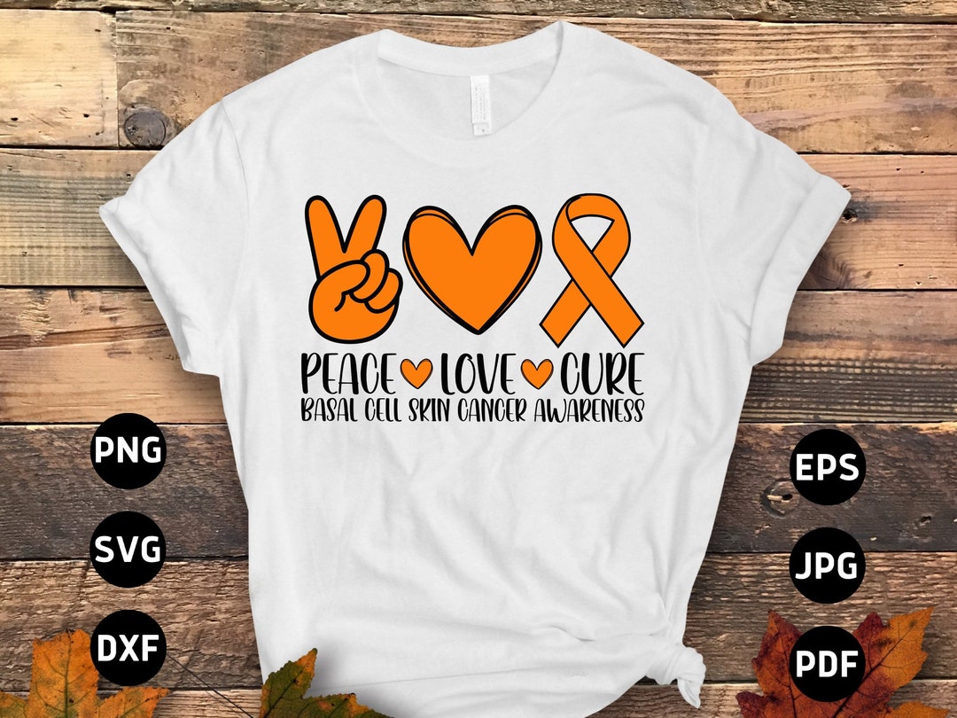 Basal Cell Skin Cancer Awareness Svg Png, Peace Love Cure Svg, PA