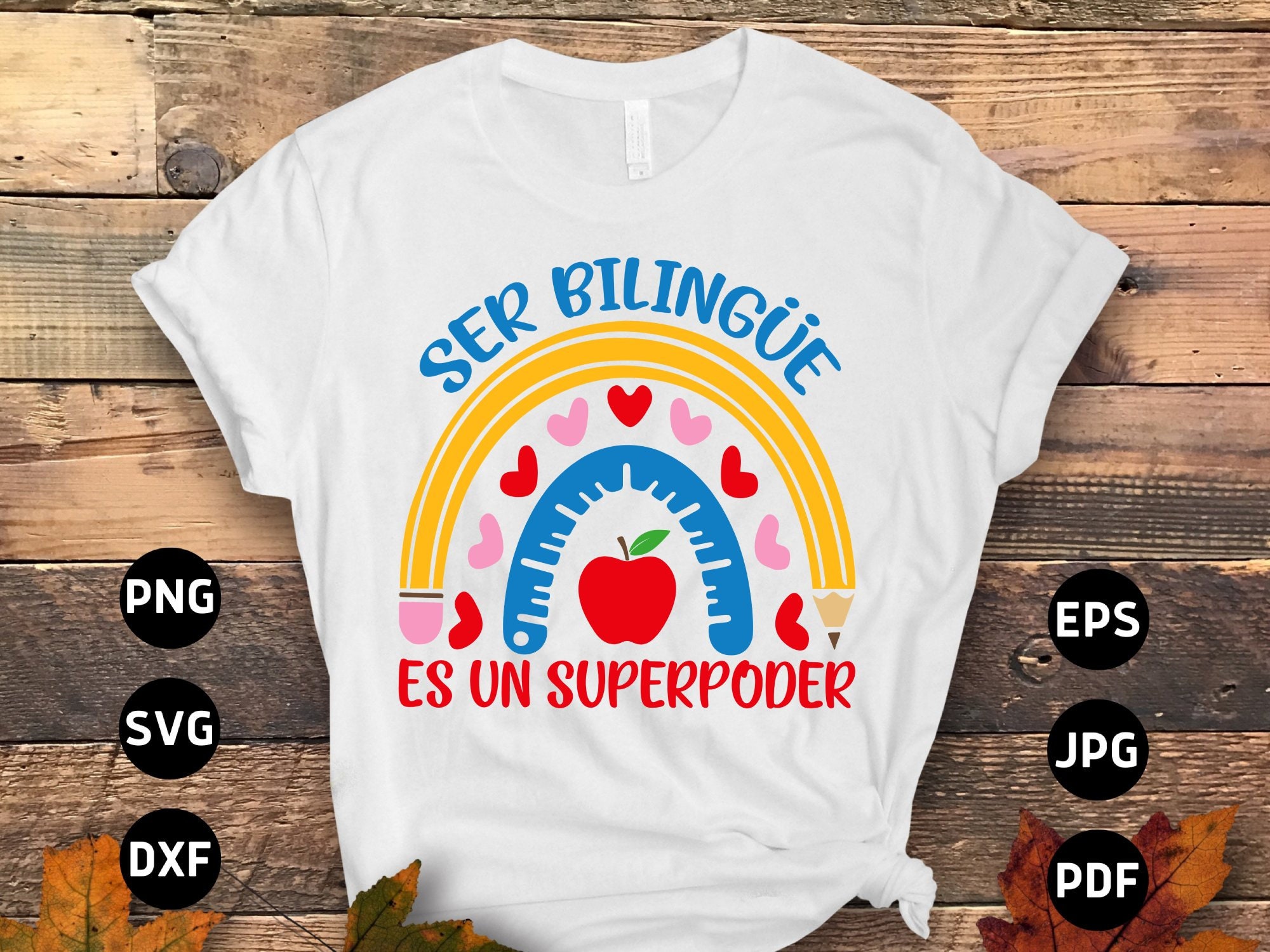 Bilingual Teacher Svg, Ser Bilingue Es Un Superpoder Svg Png, Spanish Teacher Svg, First Day of School Png, Back to School Svg Sublimation