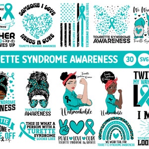 Tourette-syndrom Bewusstseins-Svg-Bundle, Tourette-syndrom Bewusstsein Png-Bundle, Tourette-syndrom Krieger Unterstützung Familie Sublimation Designs