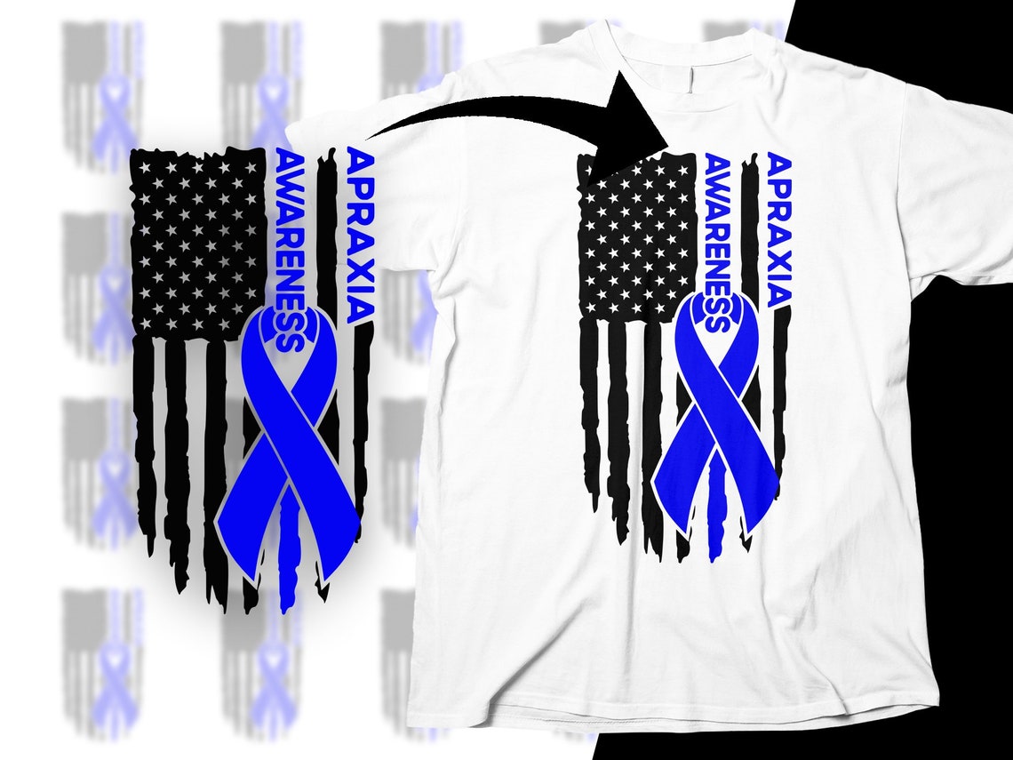 Apraxia Awareness Svg Png, Apraxia Flag Svg, Blue Ribbon Svg, Apraxia ...
