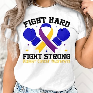 Bladder Cancer Awareness Svg Png, Fight Hard Fight Strong Svg, Bladder Cancer Warrior Ribbon Support Svg Cricut File Sublimation Design