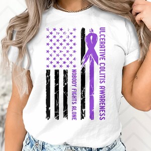 Ulcerative Colitis Awareness Svg Png, Flag Nobody Fights Alone Svg ...