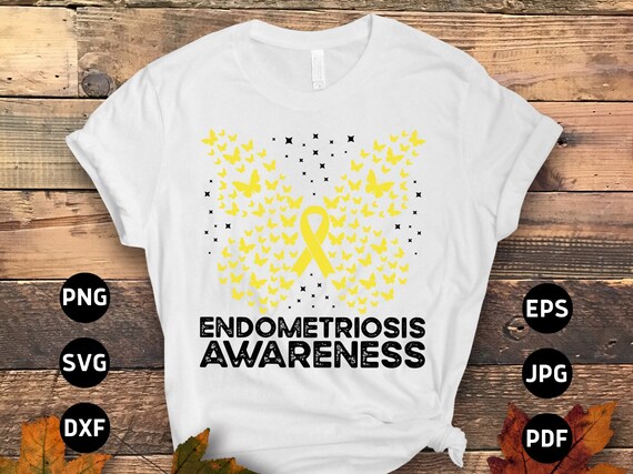 Butterfly Yellow Ribbon Endometriosis Awareness Shirt Women Butterfly Yellow Ribbon Endometriosis Awareness Shirt Women