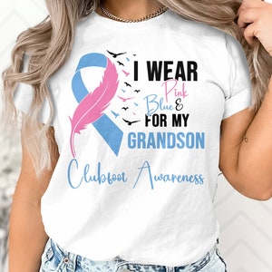 Klumpfuß-Bewusstseins-Svg-Png, ich trage rosa & blau für meinen Enkelsohn
