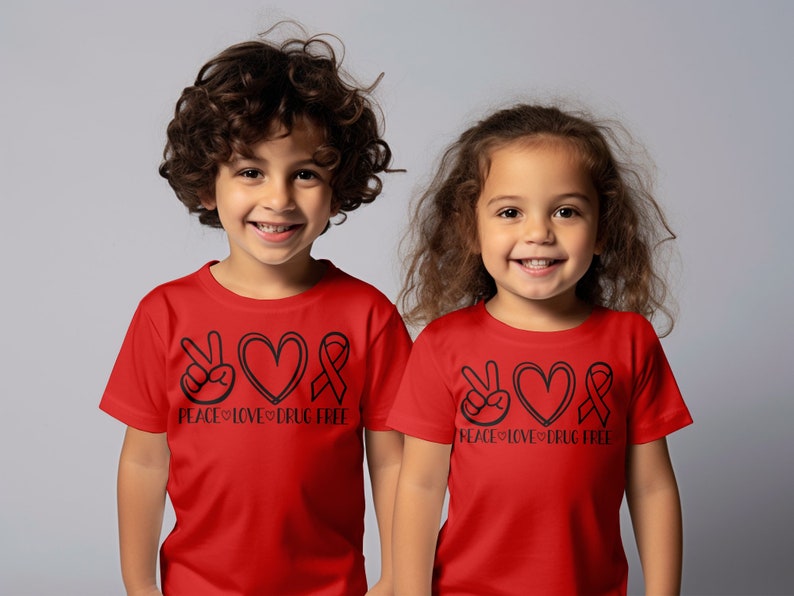 Peace Love Drug free Svg Png, Red Ribbon Week Svg, Drug Free Svg, Red Ribbon Week Awareness Png Svg Cricut Sublimation Design image 4
