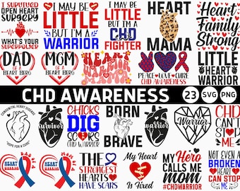 CHD Awareness Svg Png Bundle, CHD Svg Cricut, CHD Png Sublimation, Congenital Heart Defect Awareness Svg,