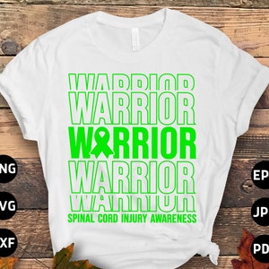 Spinal Cord Injury Awareness Svg Png, Spinal Cord Injury Warrior Svg, Green Ribbon Svg Cricut Sublimation Designs