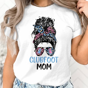 Klumpfuß Bewusstsein SVG Png, Messy Bun Klumpfuß Mom Datei