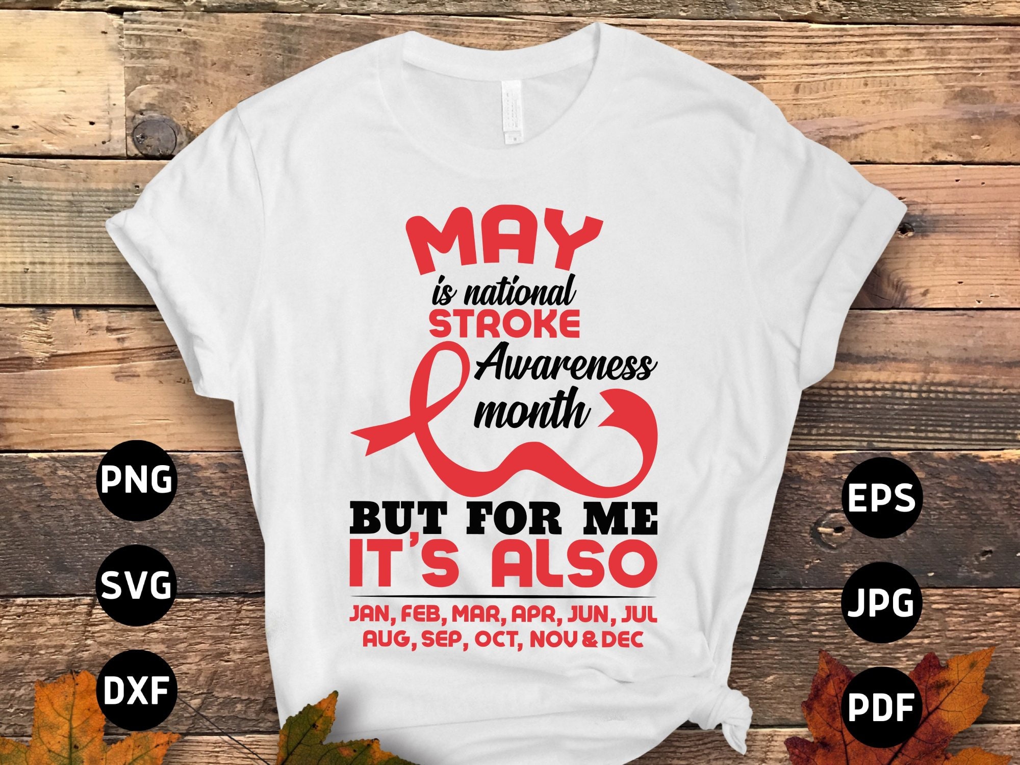 Stroke Awareness Month SVG, Red Ribbon Design (digital Files) - Etsy