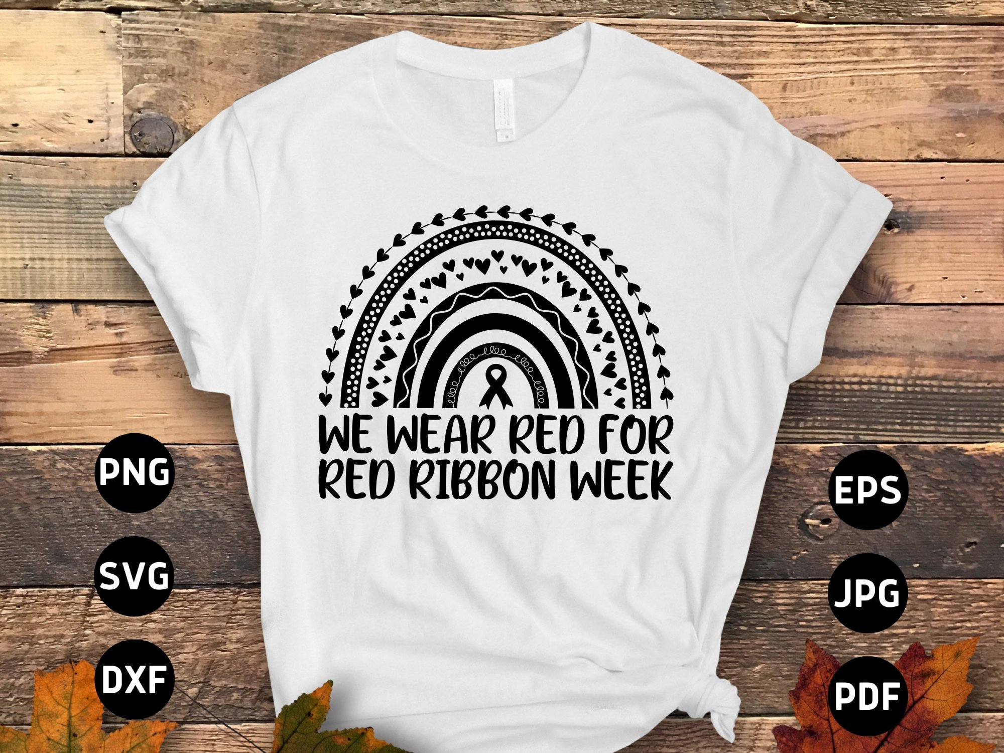 We Wear Red Svg Png, Red Ribbon Week Svg, Drug Free Svg, Red Ribbon ...