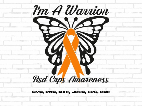 Orange Ribbon Rsd/Crps Awareness Woman With Butterfly Orange Ribbon Rsd/Crps Awareness Woman With Butterfly