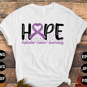 Testicular Cancer Awareness Svg Png, Testicular Cancer Awareness Hope Svg, Orchid Ribbon Svg, Radical Inguinal Orchiectomy Sublimation