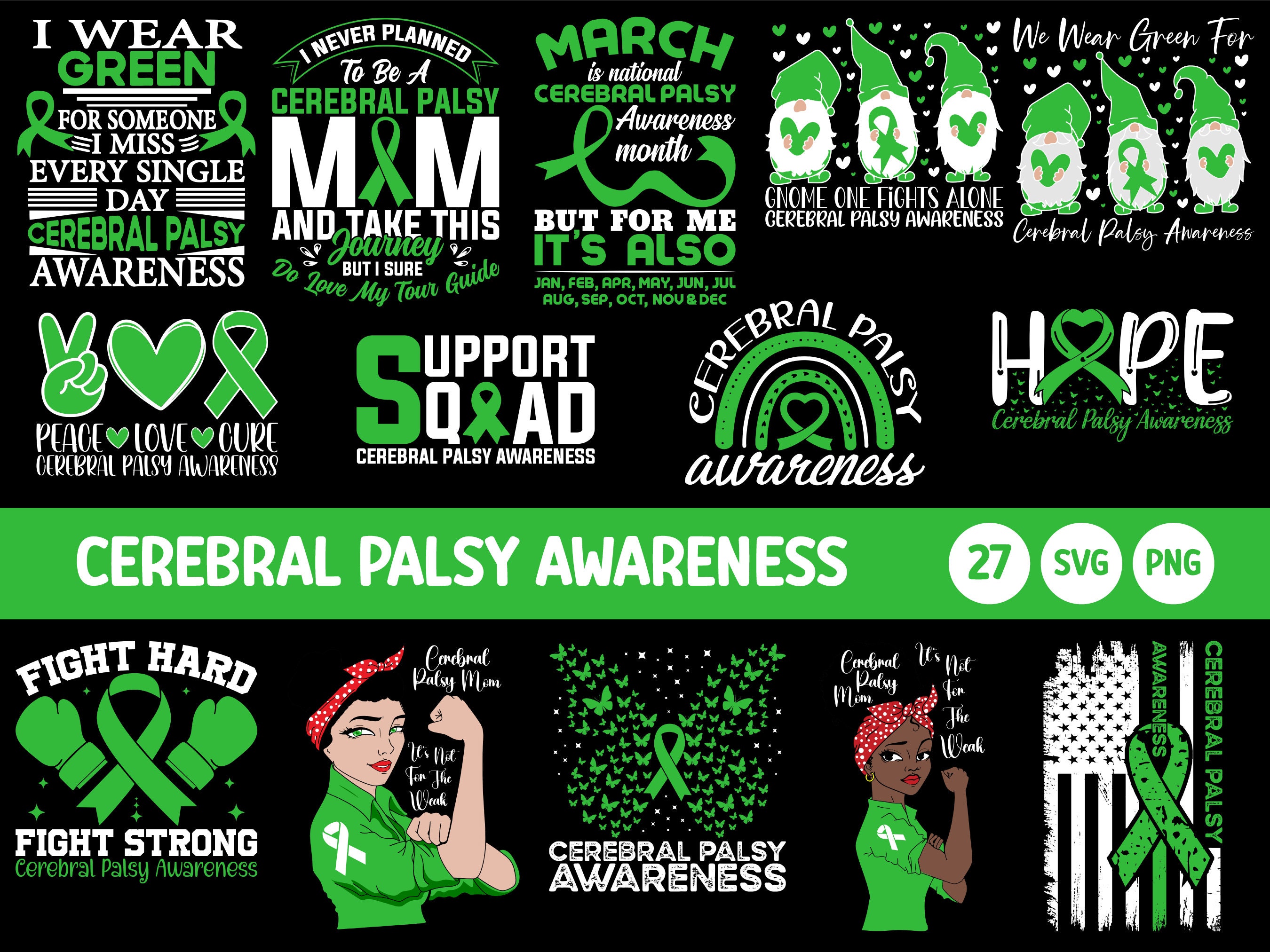 Cerebral Palsy Awareness Svg Bundle, Cerebral Palsy Awareness Png ...