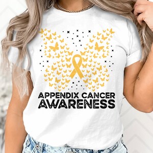 Appendix Cancer Awareness Svg Png, Butterfly Appendix Cancer Svg, Amber Ribbon Svg Cricut File Png Sublimation Designs