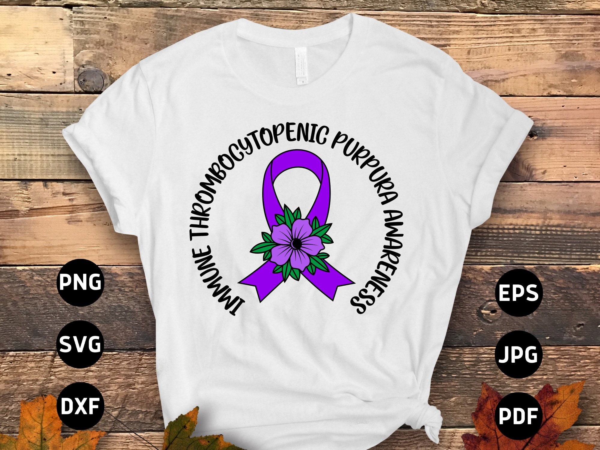 ITP Awareness Svg Png, Immune Thrombocytopenic Purpura Floral Ribbon ...