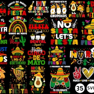 Cinco De Mayo Svg Png Bundle, Cinco De Mayo Png Sublimation Designs, Happy Cinco De Mayo Taco Tuesday Clipart