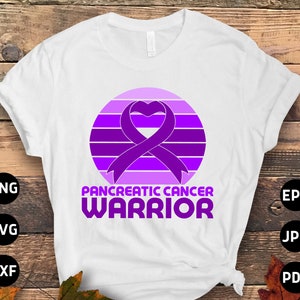Pancreatic Cancer Warrior Svg, Purple Ribbon Svg, Pancreatic Cancer Awareness Png Svg Cricut Sublimation Design