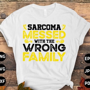 Sarkom-Krebs-Bewusstsein-Svg-Png, Sarkom durcheinander mit der falschen Familie-Svg, gelbes Band-Svg, Sarkom-Unterstützung Cricut-Sublimations-Design