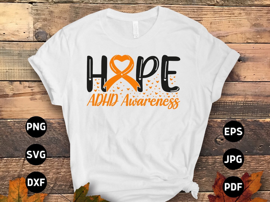 ADHD Awareness Hope Ribbon SVG, PNG, Cricut, Sublimation (digital Files ...