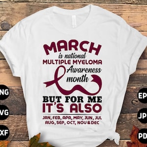 Multiple Myeloma Svg Png, March Is National Multiple Myeloma Awareness Month Svg, Burgundy Ribbon Svg, Multiple Myeloma Cancer Sublimation