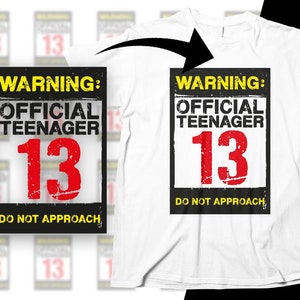 Teenager Svg Png, 13th Birthday Svg, Warning Official 13 Teenager Do Not Approach Svg, Funny Teenager Gifts, Thirteen Birthday Svg Cricut