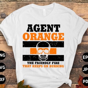 Agent Orange Awareness Svg Png, Vietnam Veteran Svg, Agent Orange The Friendly Fire That Keeps On Burning Svg Cricut Sublimation Designs