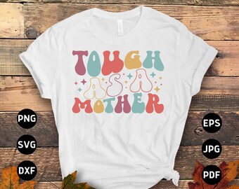 Stoer als moeder Svg Png, Retro Moederdag Svg, Cadeau voor moeder Cricut Sublimatie Design