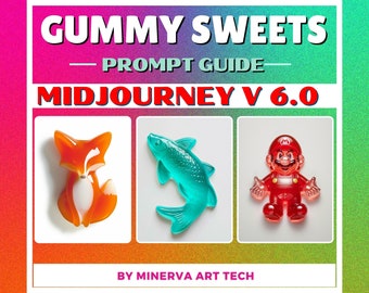 Gummy Sweet AI Art Prompts | Customizable Midjourney  v6 prompt  | AI Art | Digital Art | AI Guide | Customizable Prompt