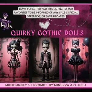 Quirky Gothic Dolls Collection II Midjourney 5.2 Prompt Gothic art Creepy Dolls fantasy and gothic style Gothic Dolls AI 画像 10