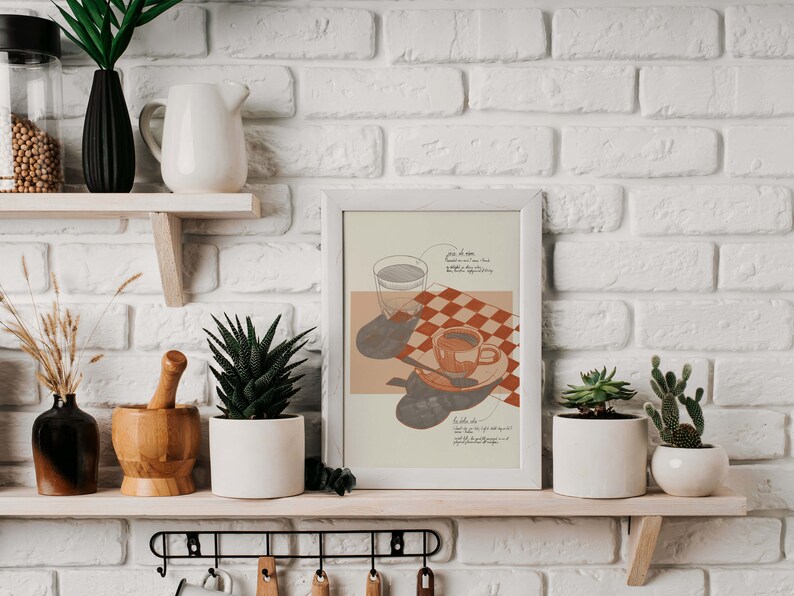 Kunst aan de muur: koffiepauze print, afdrukbare La Dolce Vita poster, wanddecoratie om het leven te inspireren, digitale download afbeelding 3