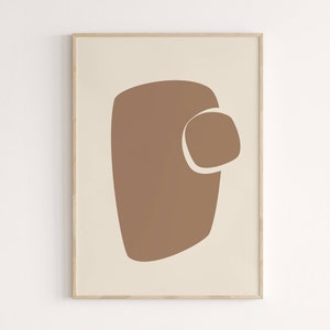 Wall Art: Abstract Modern Print, Tawny Brown & Beige Wall Decor, Printable Minimalist Poster, Digital Download
