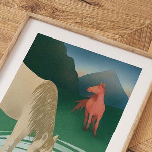 Wall Art with Horses, Two Horses Poster, Mountains, Home Decor, Printable File, Digital Download image 4