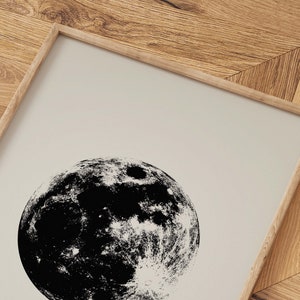 Halloween Moon Print, Printable Wall Art, Digital Download Poster, Spooky Home Decor, Gothic and Creepy Wall Decor image 7