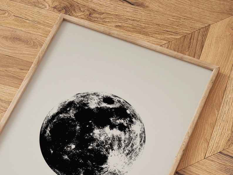 Halloween Moon Print, Printable Wall Art, Digital Download Poster, Spooky Home Decor, Gothic and Creepy Wall Decor image 7