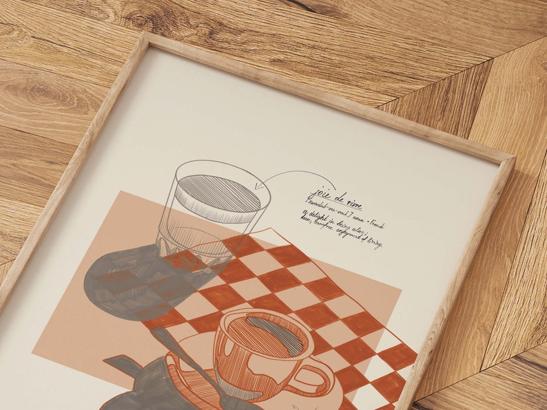 Kunst aan de muur: koffiepauze print, afdrukbare La Dolce Vita poster, wanddecoratie om het leven te inspireren, digitale download afbeelding 5