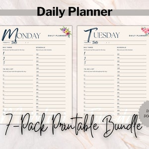 Eleganter druckbarer Planer, 5 Größen, passend für Happy Planner Classic, Big und Mini & Erin Condren Life Planner A5 Agenda, Instant Download