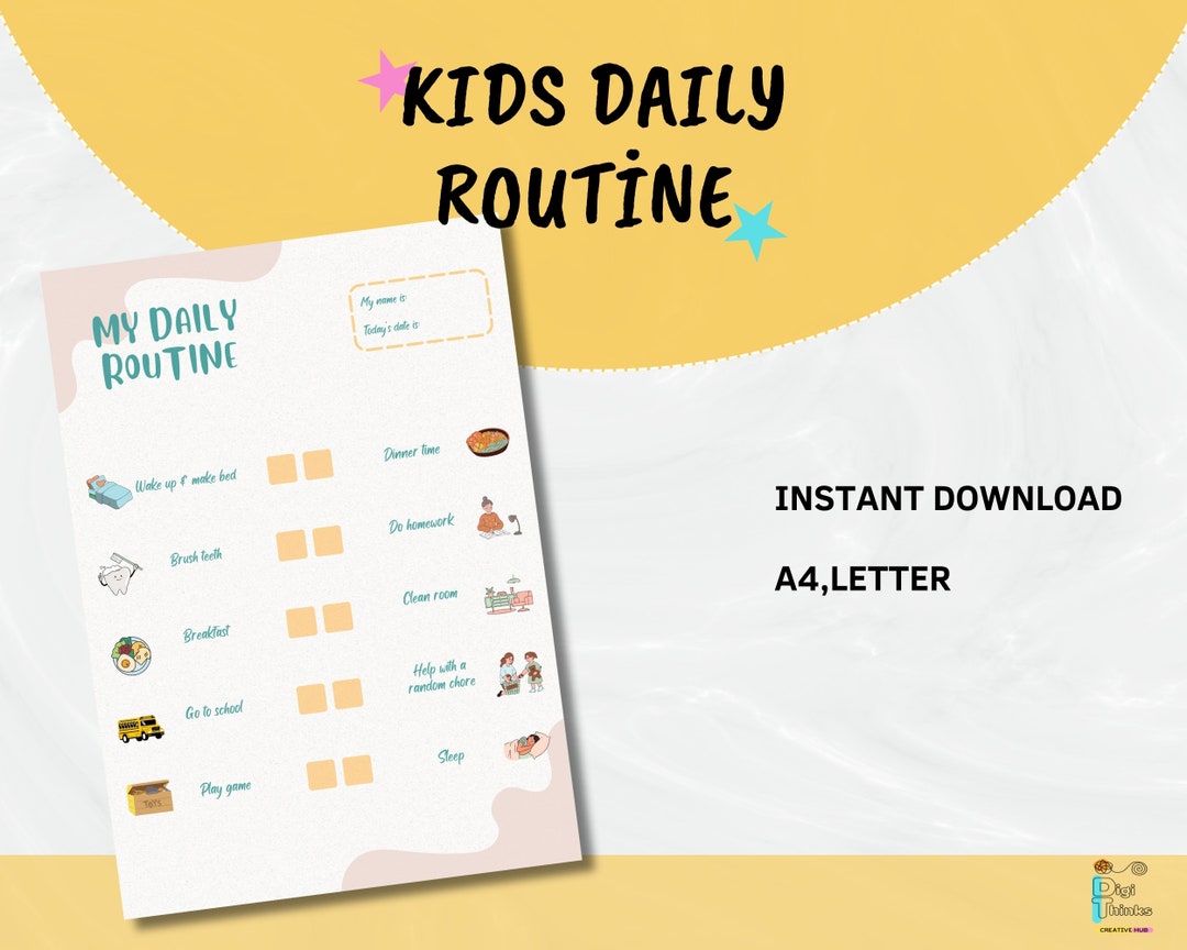 Kids Daily Routine Printable Journal for Kids Kids Activity Drawing ...