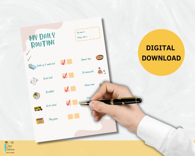 Kids Daily Routine Printable Journal for Kids Kids Activity Drawing ...