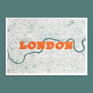 Carte de Londres imprimée à la main (petite)