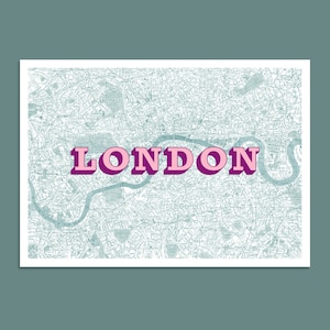 London Map 4 colour screen print (Large)