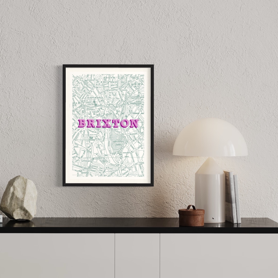 Screen Printed Brixton Map small - Etsy